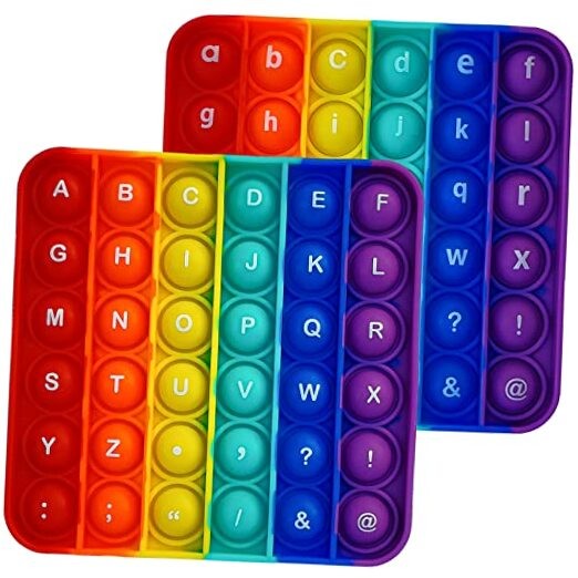Alphabet Pop Fidget Toy Letters Rainbow 2 Packs Uppercase and lowercase letters