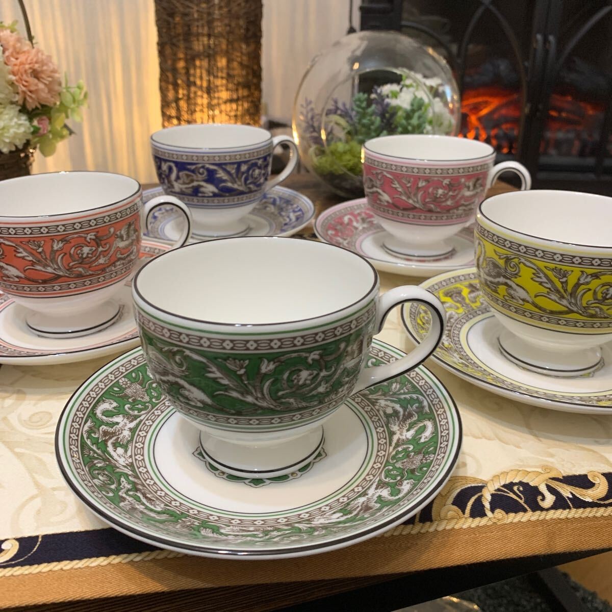 Unused Wedgwood Florentine Fuchsia Marine Citron Cup