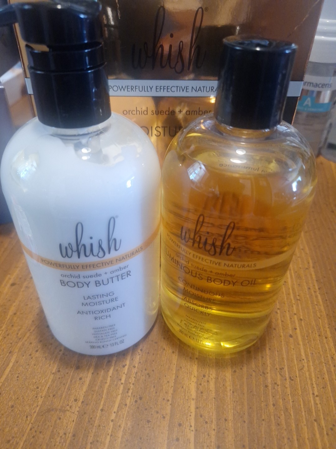 Whish Intense Moisture Body Duo Orchard Suede & Amber Body Oil & Butter  NIB