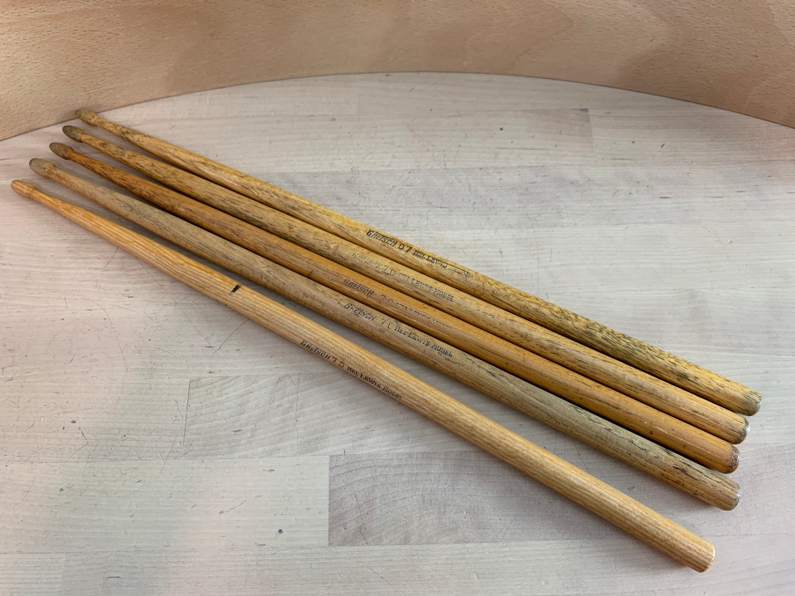 GRETSCH 7D Mel Lewis Signature Model DRUMSTICKS Lot of 5x Drum Stick 60s 70s Vtg