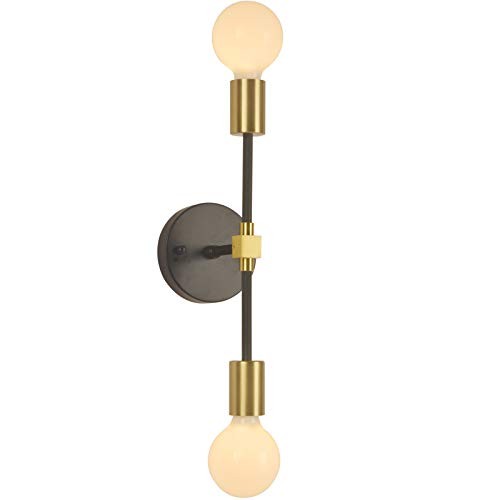 2 Lights Bathroom Wall Sconce Vanity Modern Industrial Wall 2-Lights Gold/Black
