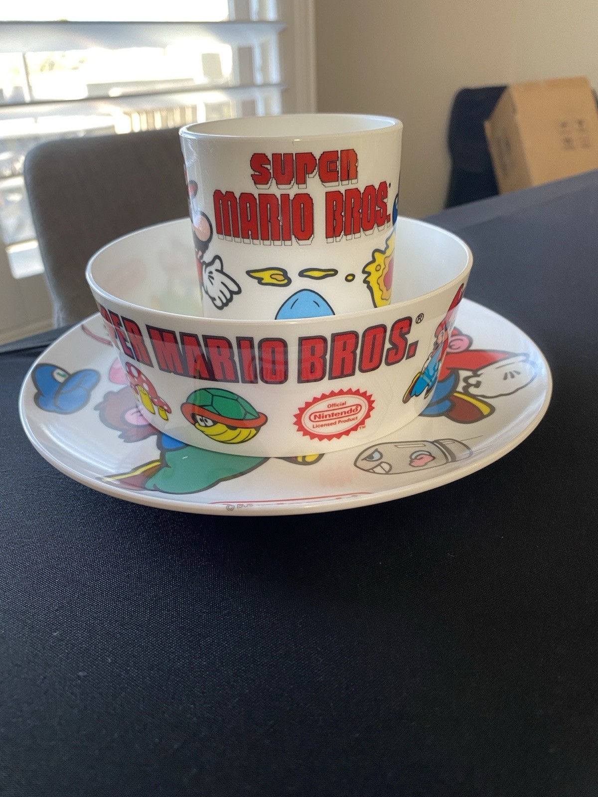 Super Mario Bro. Bowl, Plate, Mug Set Nintendo Licensed Product 1989 RARE - NWT