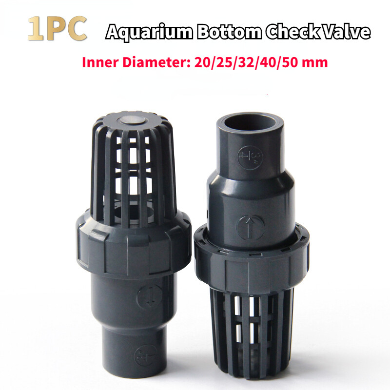 1 X UPVC Valve Fish Tank Aquarium Check valve Garden Irrigation Bottom Adapter