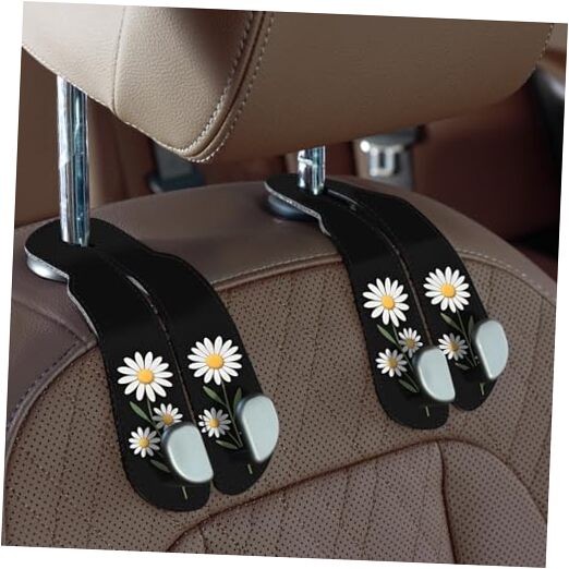  Purse Hook for Car - Universal Premium Stitched Leather and Double-Hooks Daisy