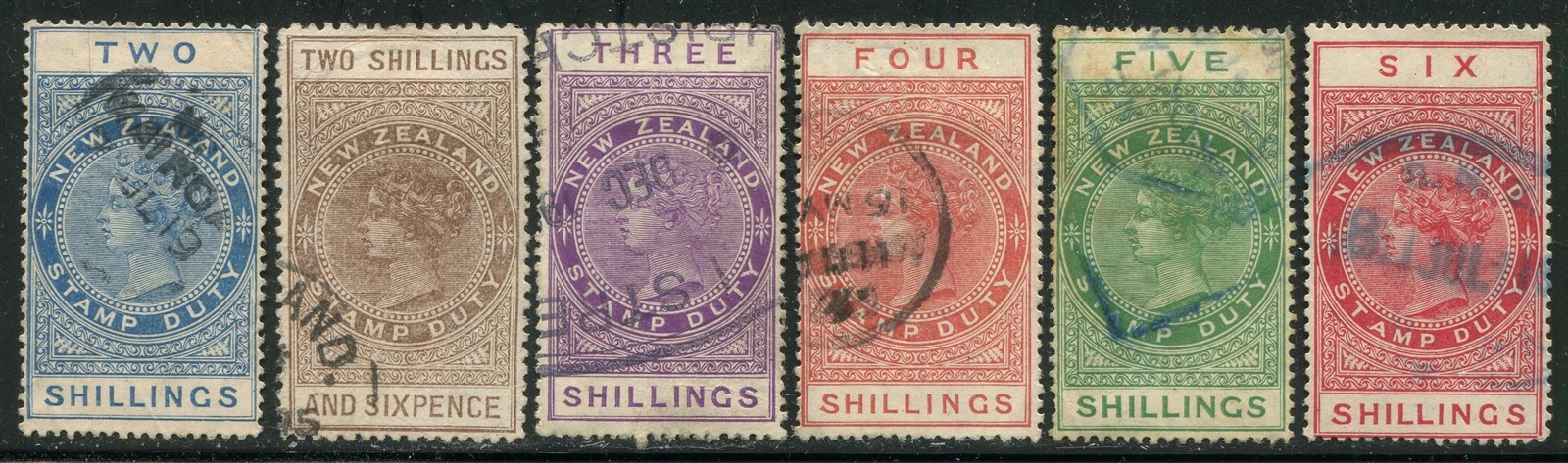 New Zealand AR32-AR37 Used Postal-Fiscal Stamps