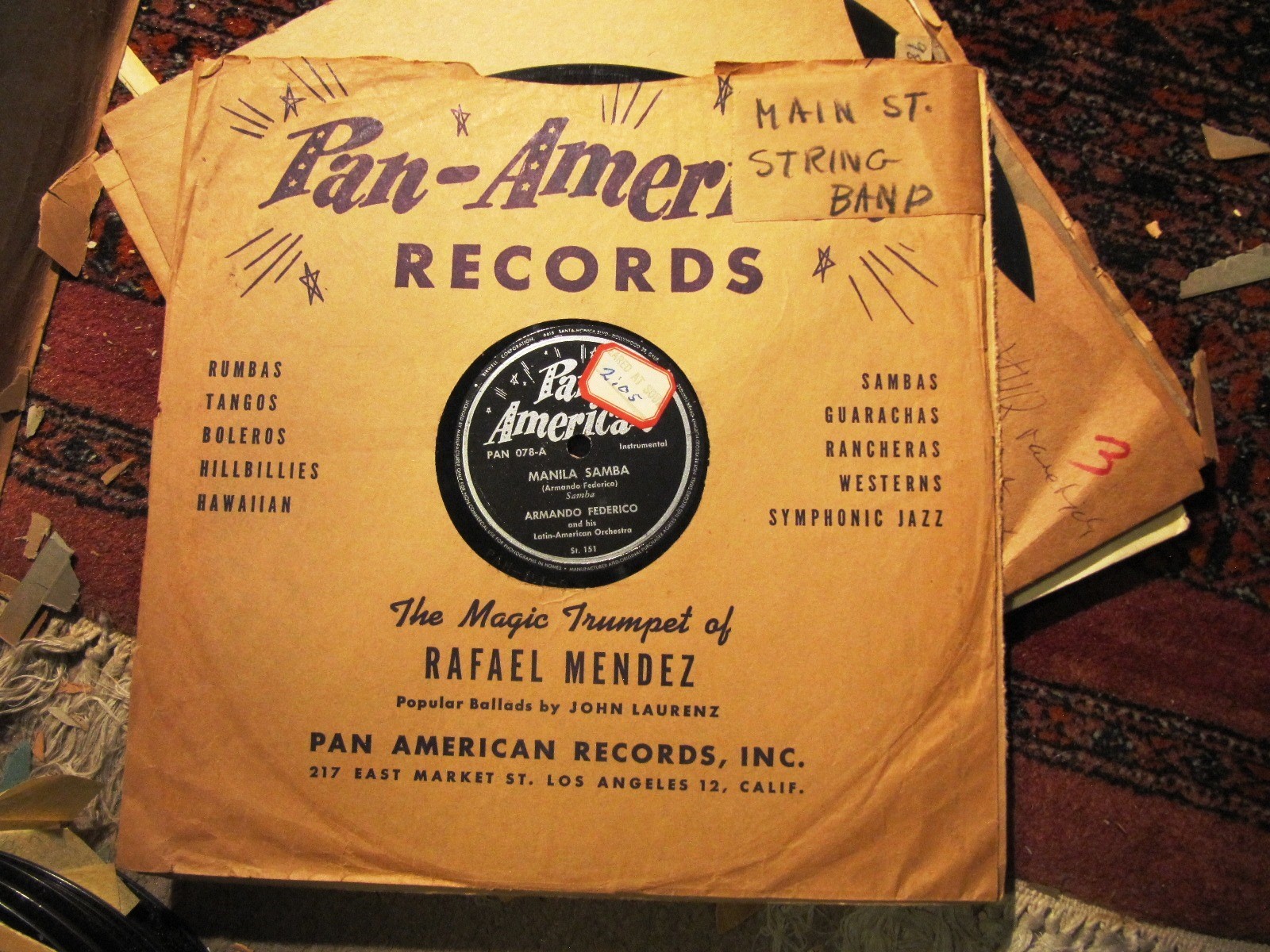 ARMANDO FEDERICO Latin American Orc MANILA SAMBA / Tico non fuba PAN AMERICAN