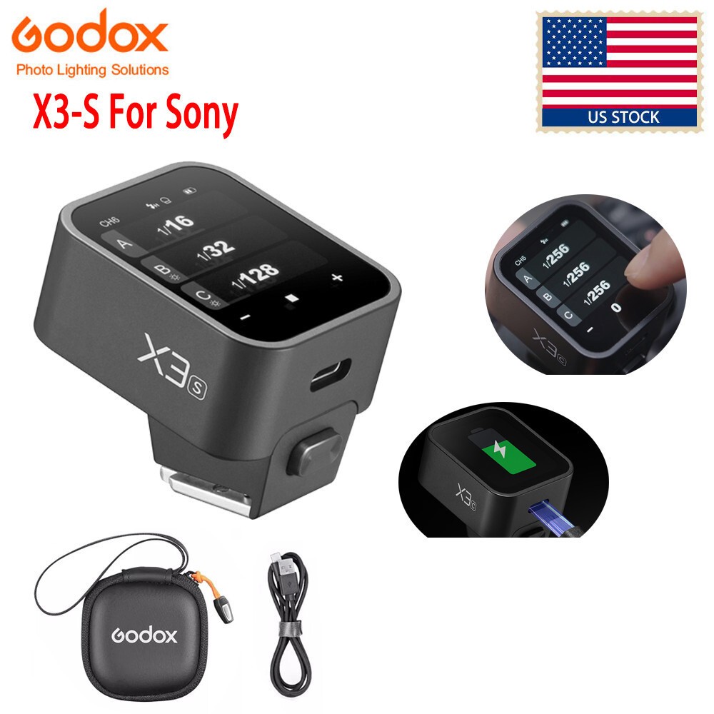 US Godox X3-S 2.4G TTL HSS OLED Screen Flash Trigger Transmitter for Sony Camera