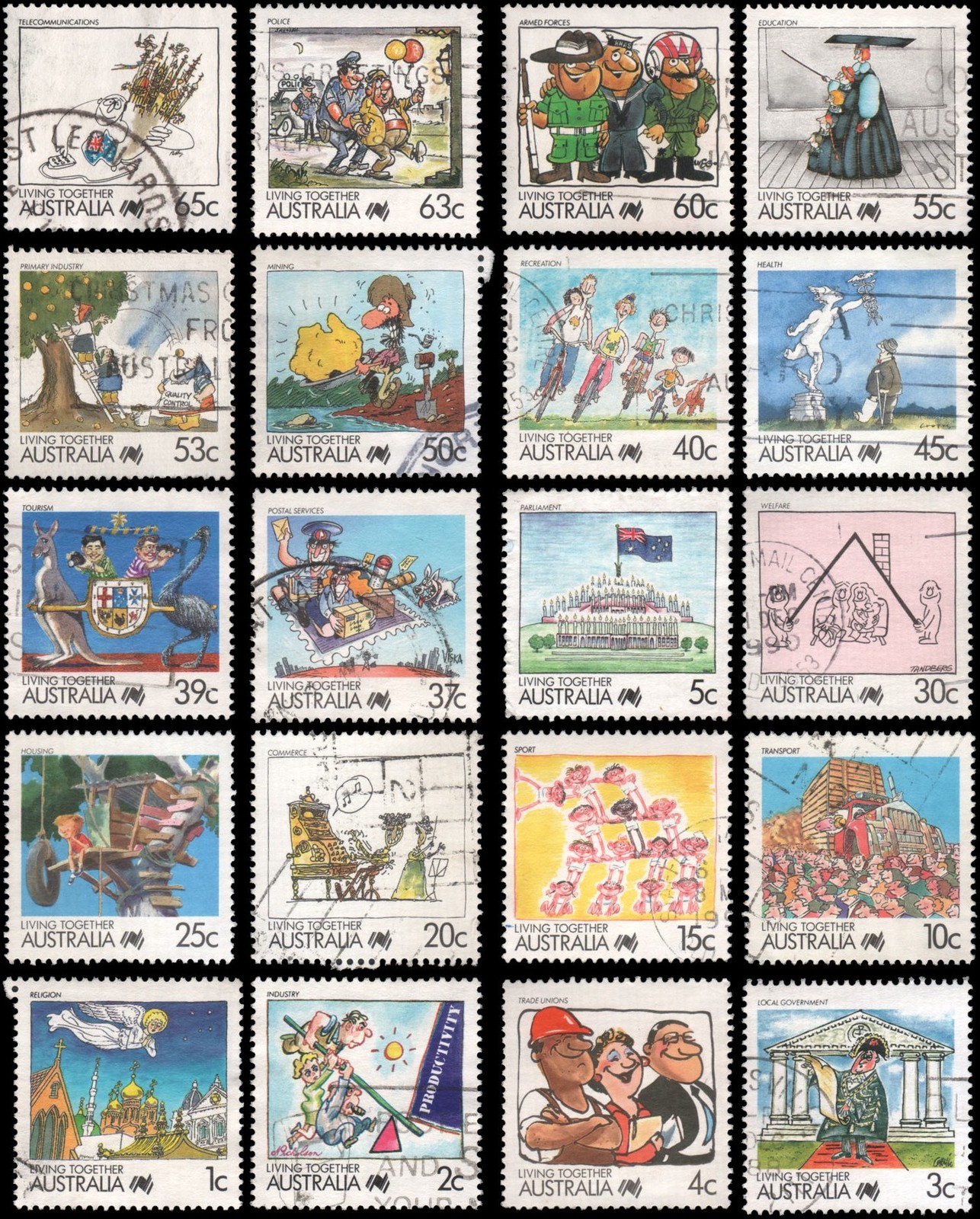 Australia #1053-1071 Used