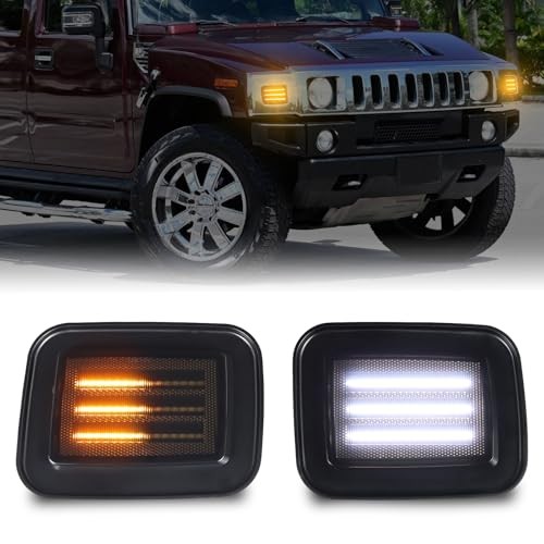 Sequential Amber Turn Signal Lights for Hummer H2 2003-2009 Amber & White