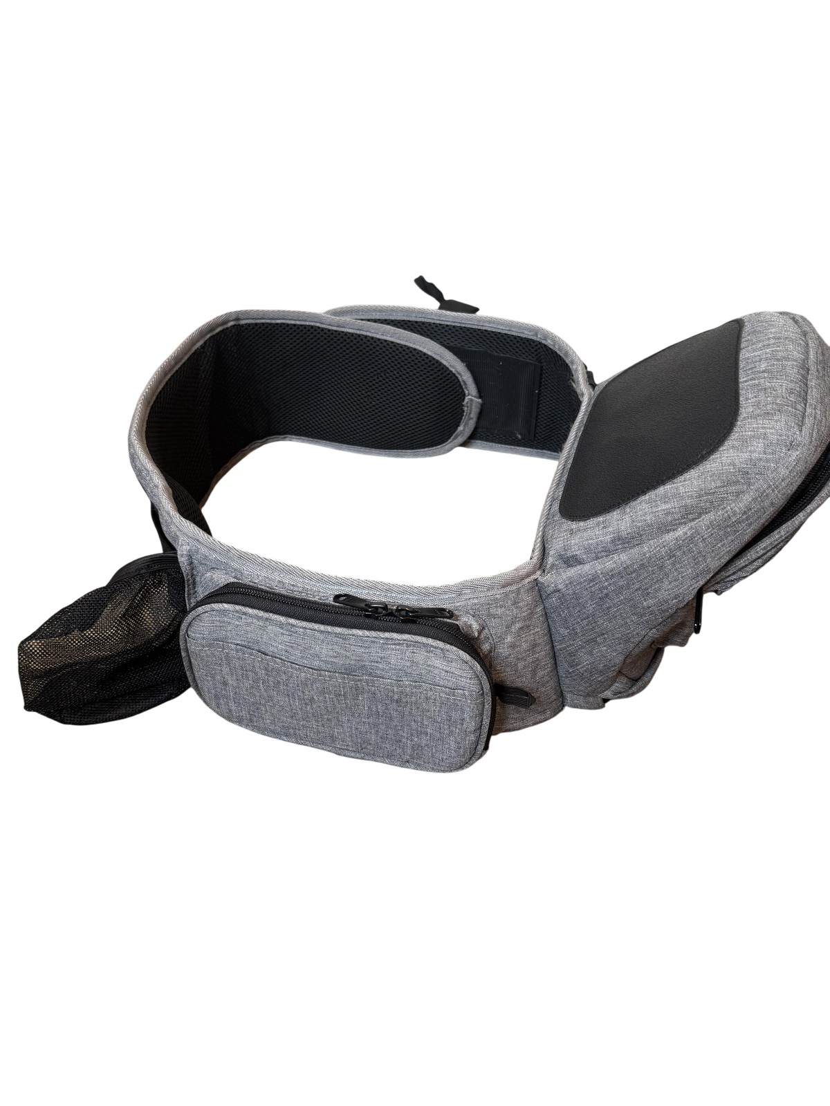 TushBaby Baby Hip Seat Carrier Gray Waist Belt Support Storage Pockets Toddler