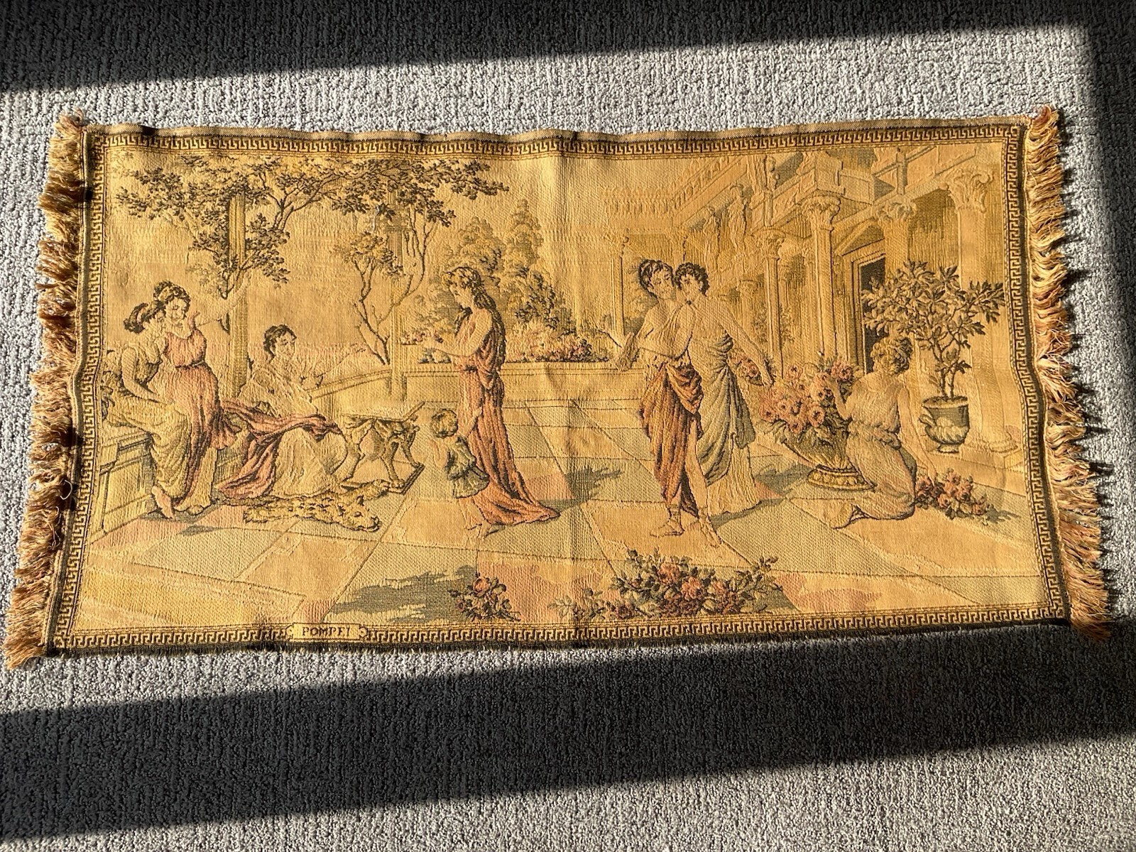 Vintage Pompei Tapestry French Victorian Italy 