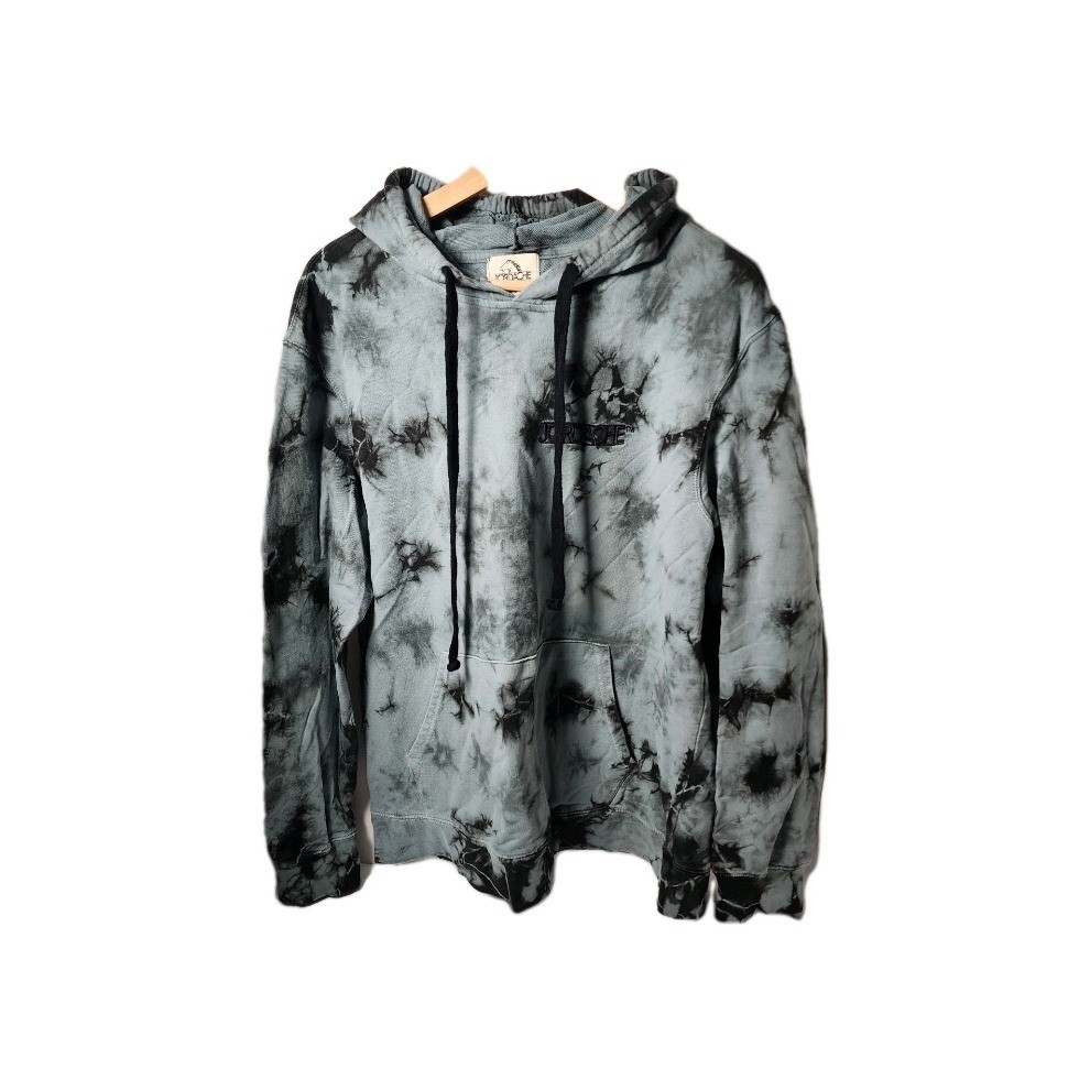Jordache Vintage Tie Dye Hoodie Sweatshirt Men's M/M Grey Black Logo