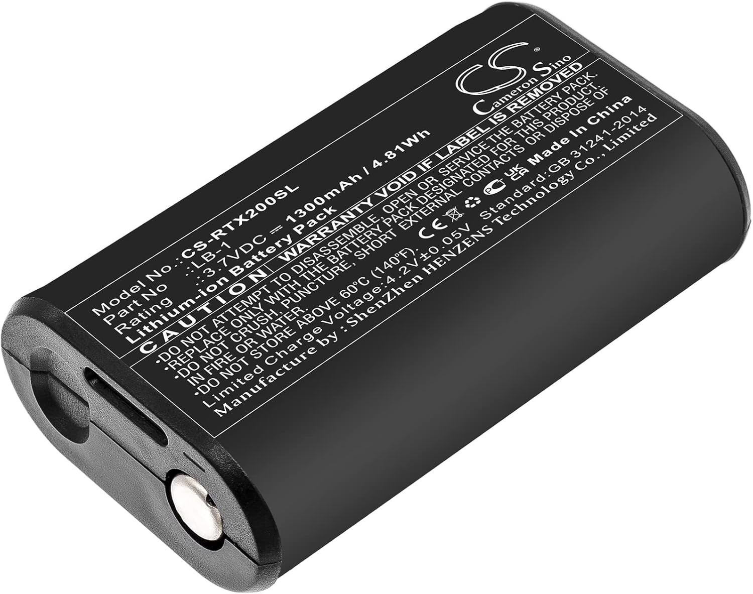 CS  1300Mah / 4.81Wh Replacement Battery for Rode Performer TX-M2, Videomic Pro+