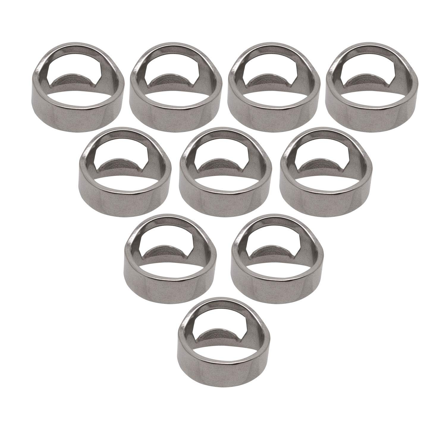 L & H Household 10pcs Set Stainless Steel Beer Ring Bottle Opener with 3 Mixi...