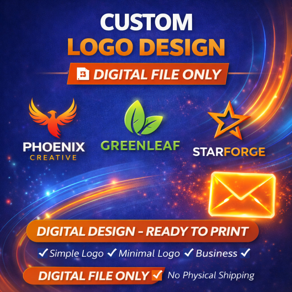 Custom Logo Design  – Digital File Only – Ready to print Fast Delivery