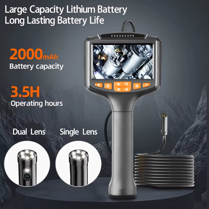 Single Dual Lens Car Tube Drain Pipe Endoscope Automotive Borescope Endoscopic I