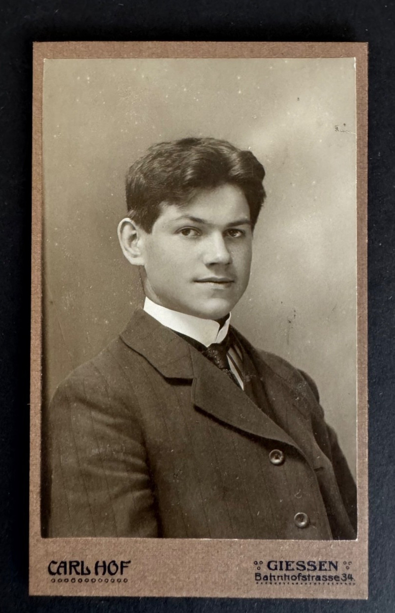 CdV photo young man Giessen Hessen, Carl Hof (c2083)