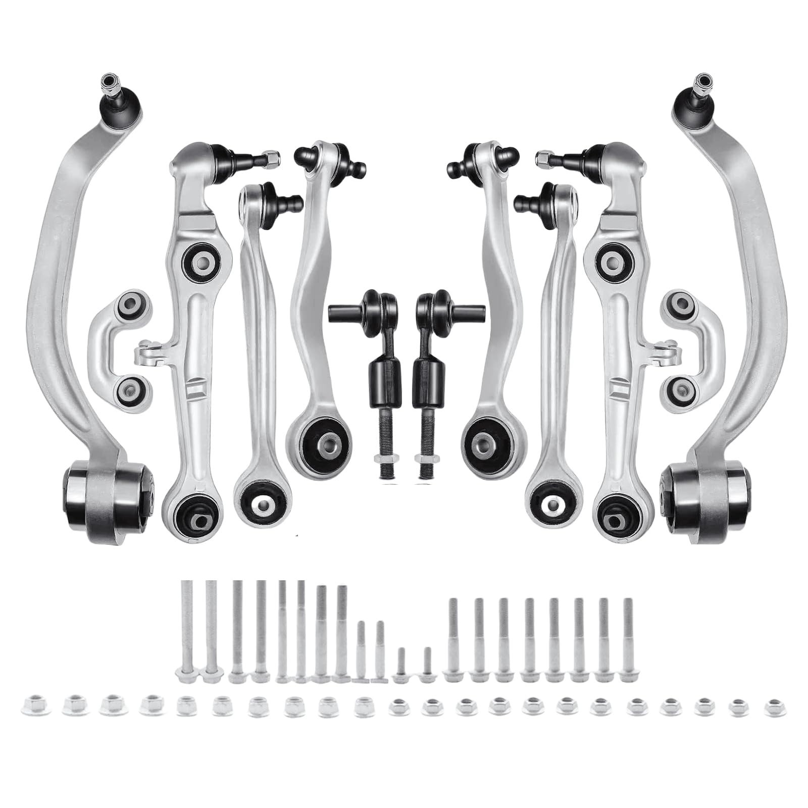 12pcs Front Upper Lower Control Arm Outer Tie Rod End 12pcs 2000-2008 Audi A4