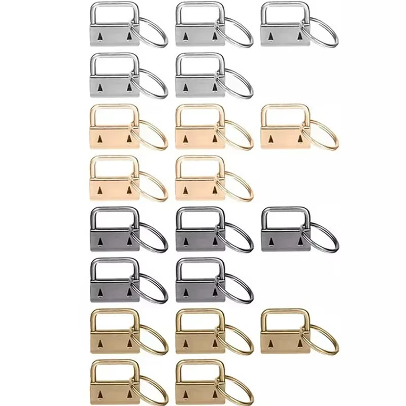 20/40/60PCS Webbing Tail Clip Key Fob Hardware 25Mm Keychain Split Ring with Too