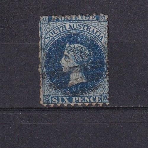 SA20d South Australia 1867 Queen Victoria used stamp blue CV$40