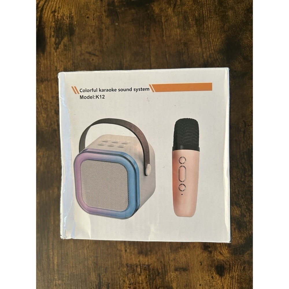 Mini Karaoke Machine BLUE Portable Sound System Bluetooth Speaker & Microphone