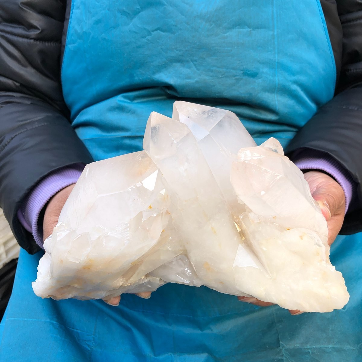 5.85LB Natural Clear Quartz Crystal Cluster Raw Stone Healing Decor