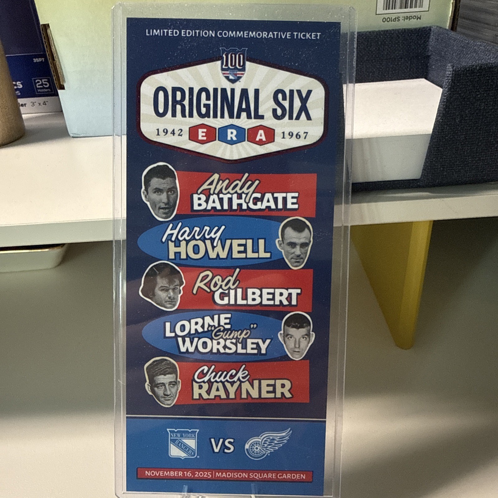  NY Rangers x Detroit Red Wings Original Six Commemorative Ticket MSG 11/16/25 