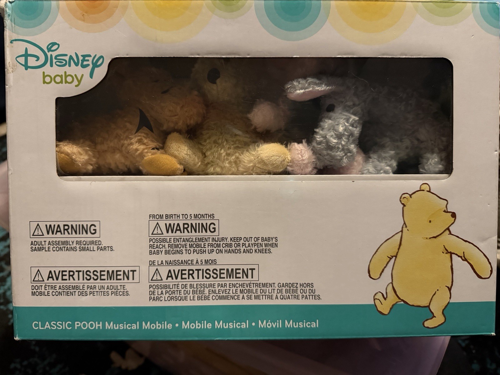 Disney Classic Winnie the Pooh Musical Crib Mobile w/Tigger, Piglet, Eeyore