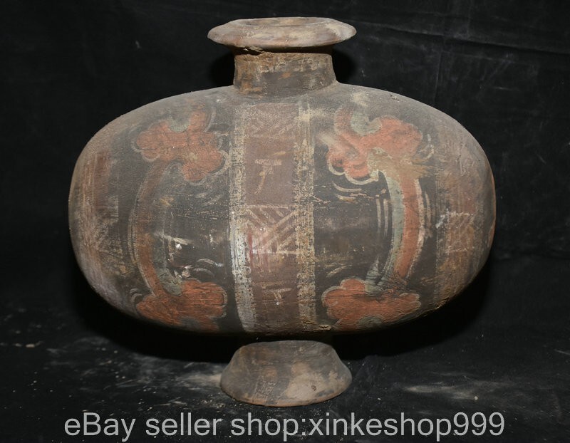 12" Old Chinese dynasty Tang Sancai pottery Porcelain Flower drum Bottle Vase