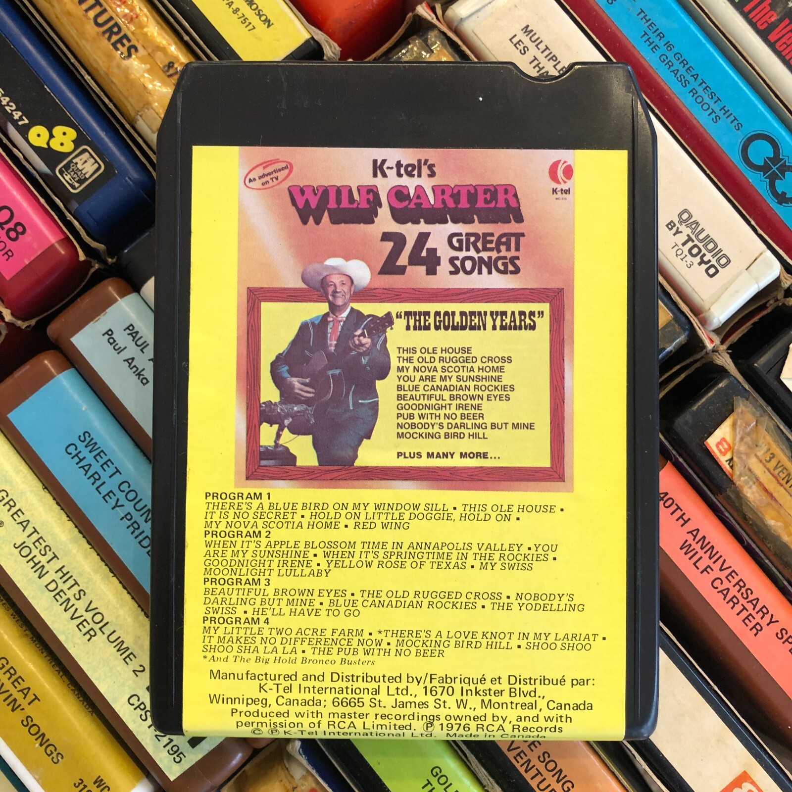 (K-Tel) Wilf Carter : The Golden Years 1976, 8 Track Tape CANADA