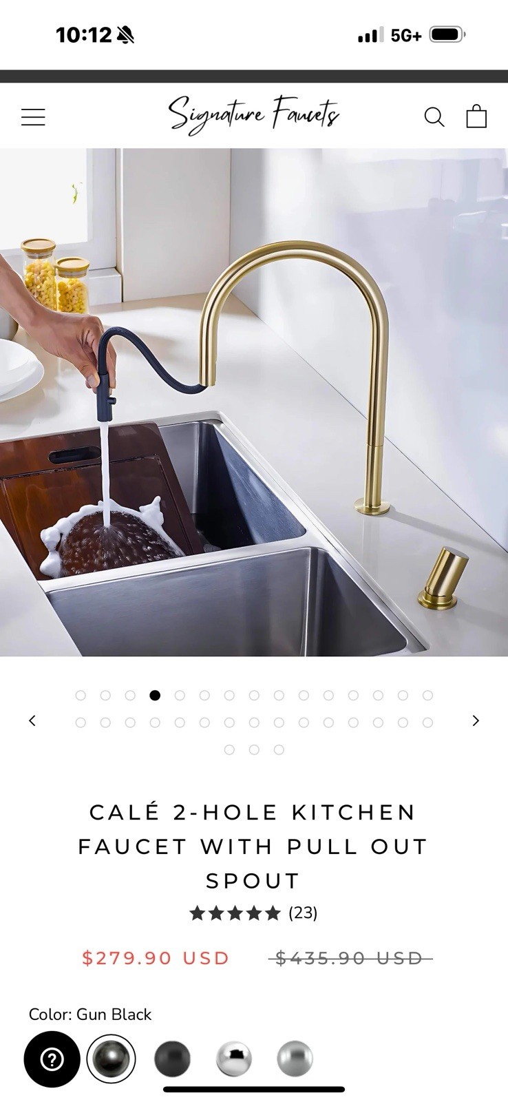 Smart Kitchen Sink Faucet with Pull Down Sprayer Touch Sensor (Brushed Gold) (R)