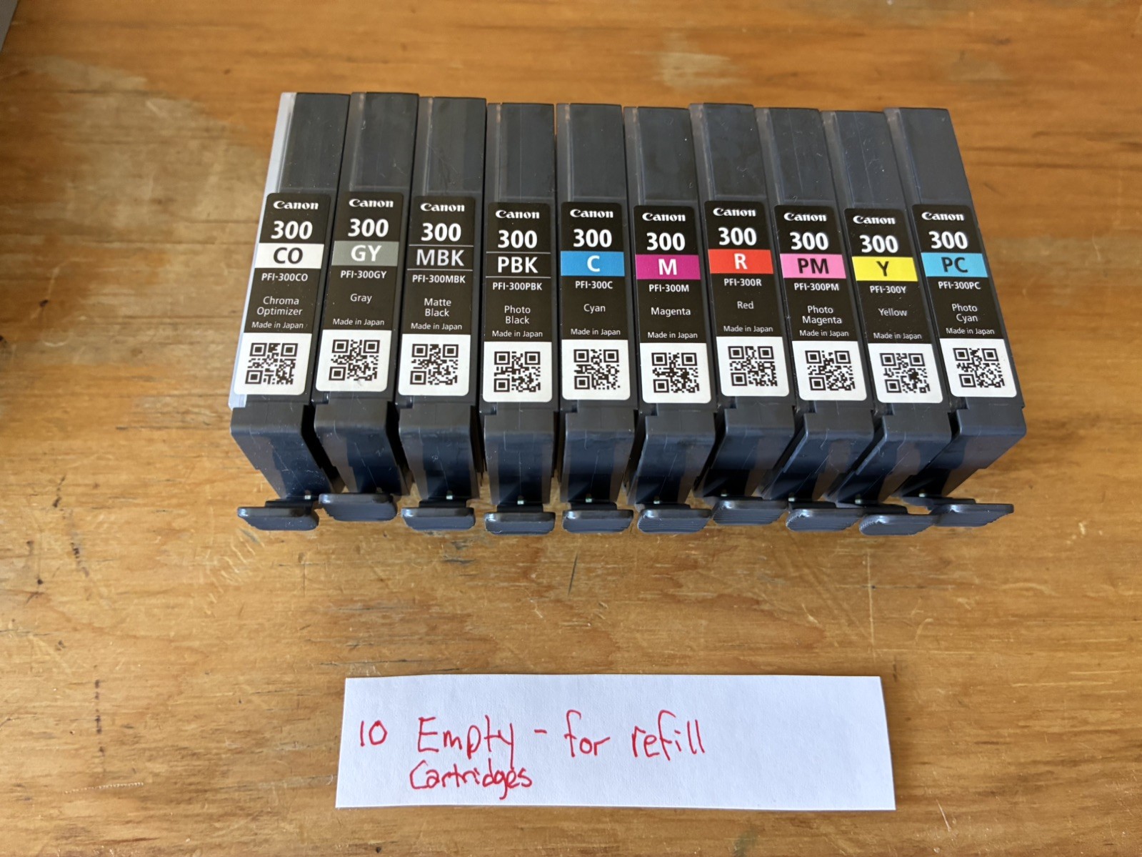 GENUINE 10 Canon 300 EMPTY Ink Cartridges for PIXMA FOR REFILL