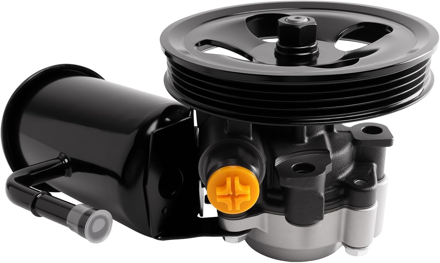 Power Steering Pump Assembly with Pulley & Reservoir, Compatible with 1995-2004