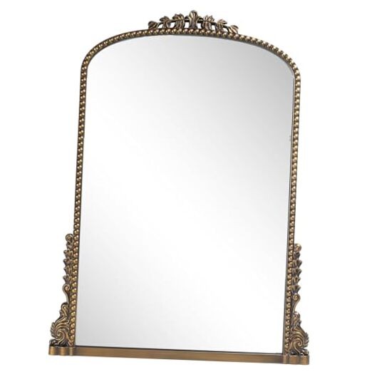 Vintage Baroque Arched Mirror - Traditional Ornate 32"L x 24"W Baroque Vertical