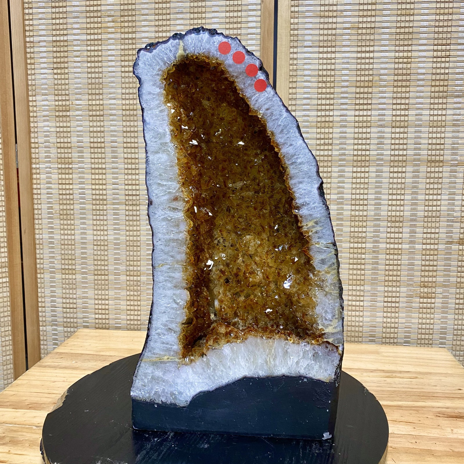 32LB Superb Yellow Citrine Crystal Cave Decor Stone Cathedral Geode Specimencoll