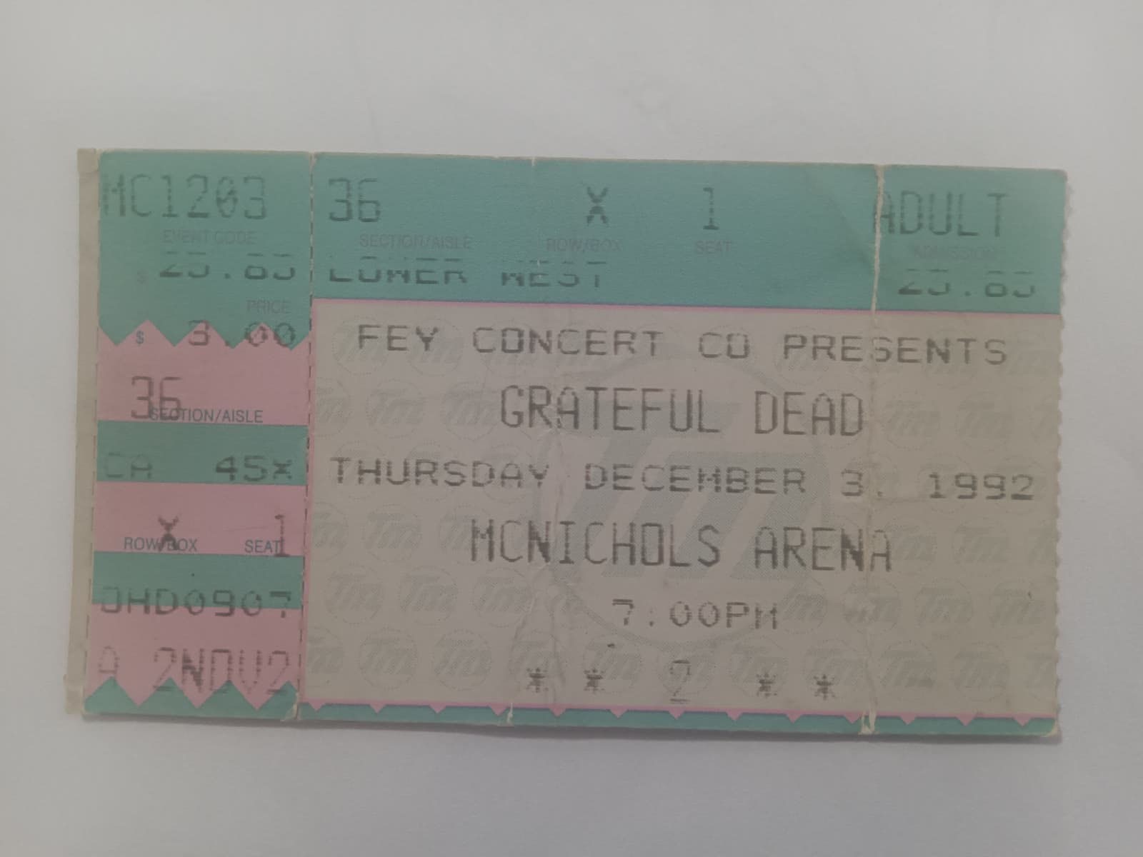 Grateful Dead - McNichols Arena - December 3, 1992