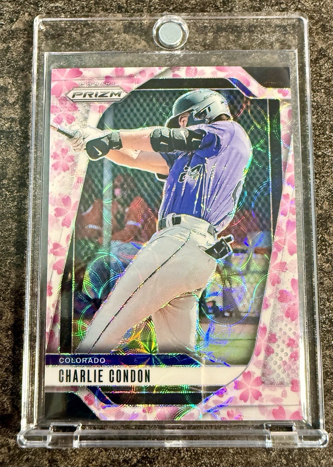 2025 Panini Prizm Charlie Condon Cherry Blossom 13/20 SSP Colorado Rockies MLB