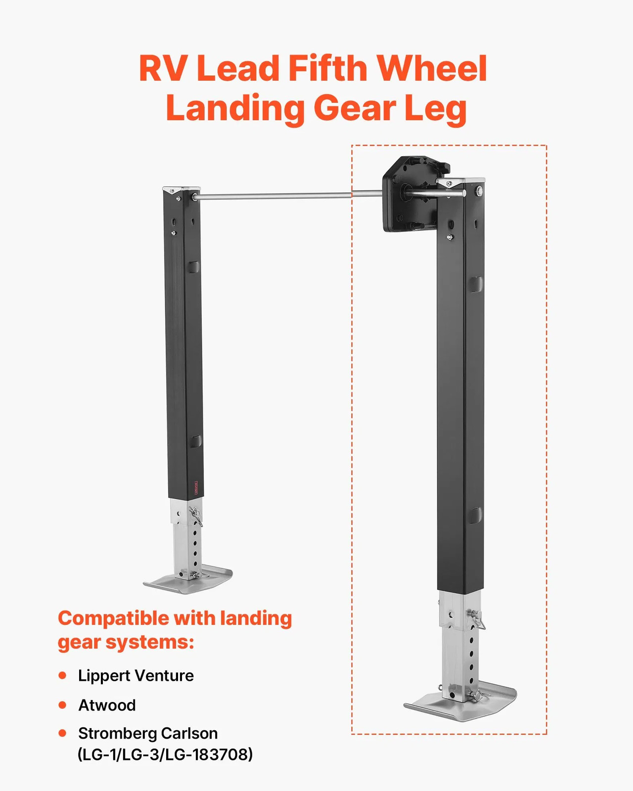 RV Lead Fifth Wheel Landing Gear Leg 179013, 32.5-Inch 5th Wheel Landing Gear Un