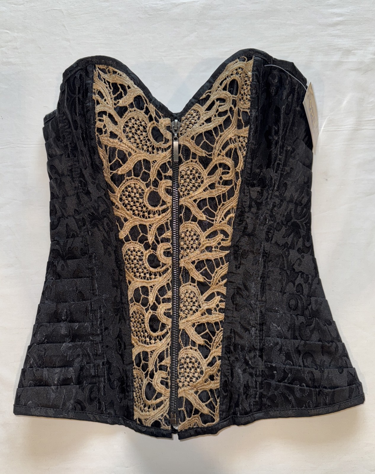 SEXY HALLOWEEN Black Lace Corset - Vampire Goth Gothic Style - Size L New!