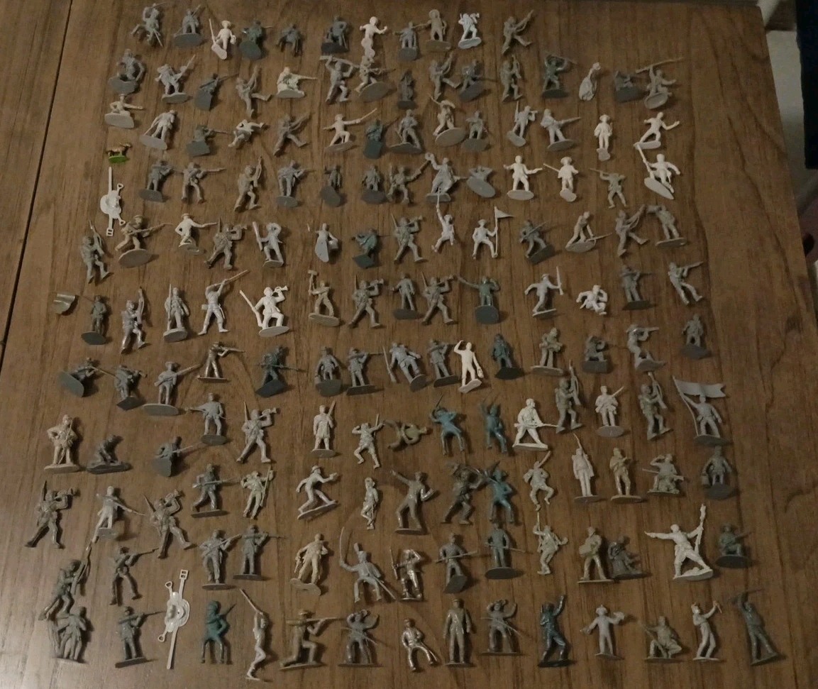 Vintage 1/72 Grey Plastic Toy Soldier Lot - Civil War