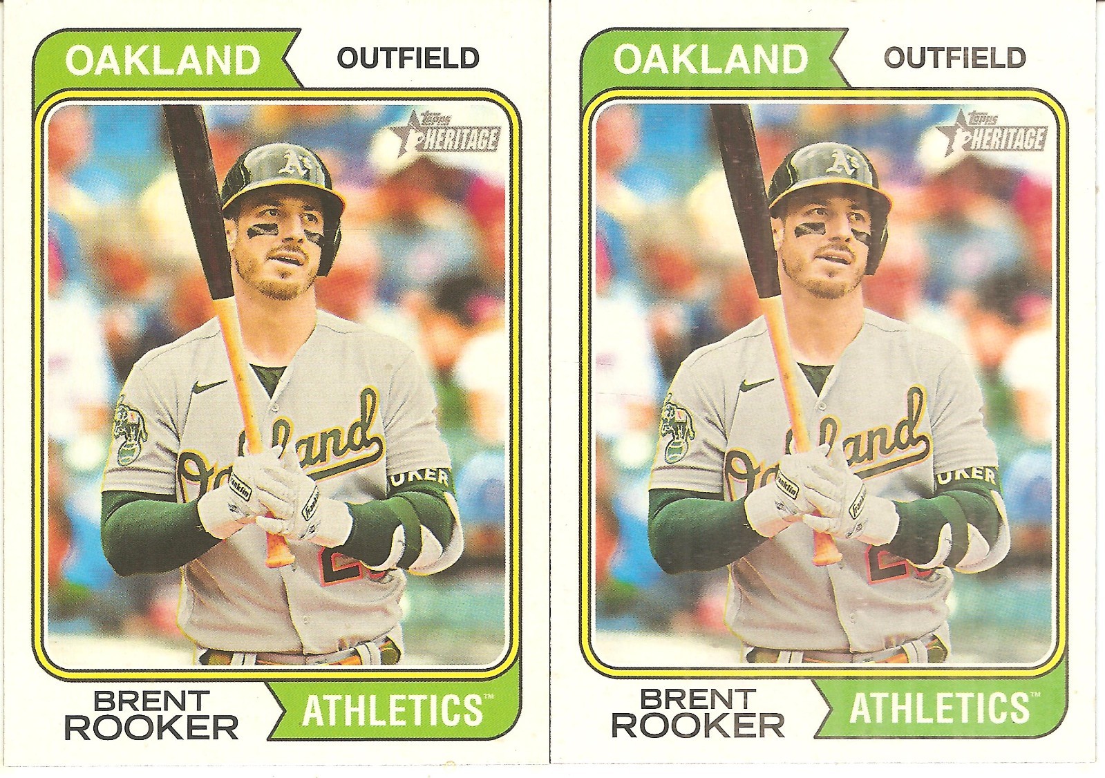 2 CARD 2023 TOPPS HERITAGE BRENT ROOKER BASEBALL CARD LOT