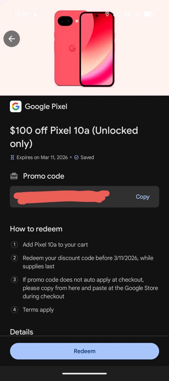$100 Off Google Pixel 10a Discount Code