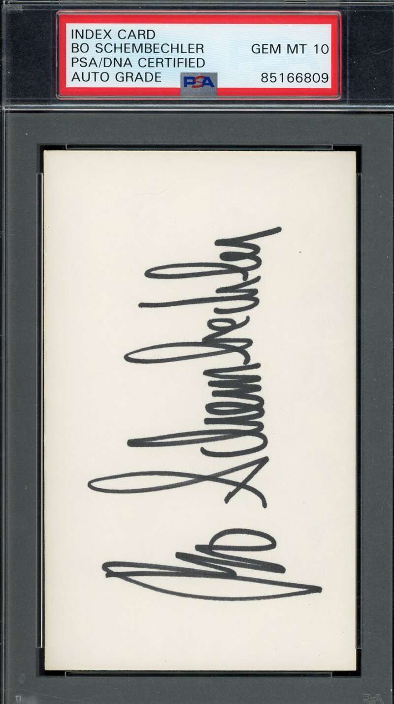 Bo Schembechler Gem Mint 10 PSA DNA Coa Signed 3x5 Index Card Michigan Autograph