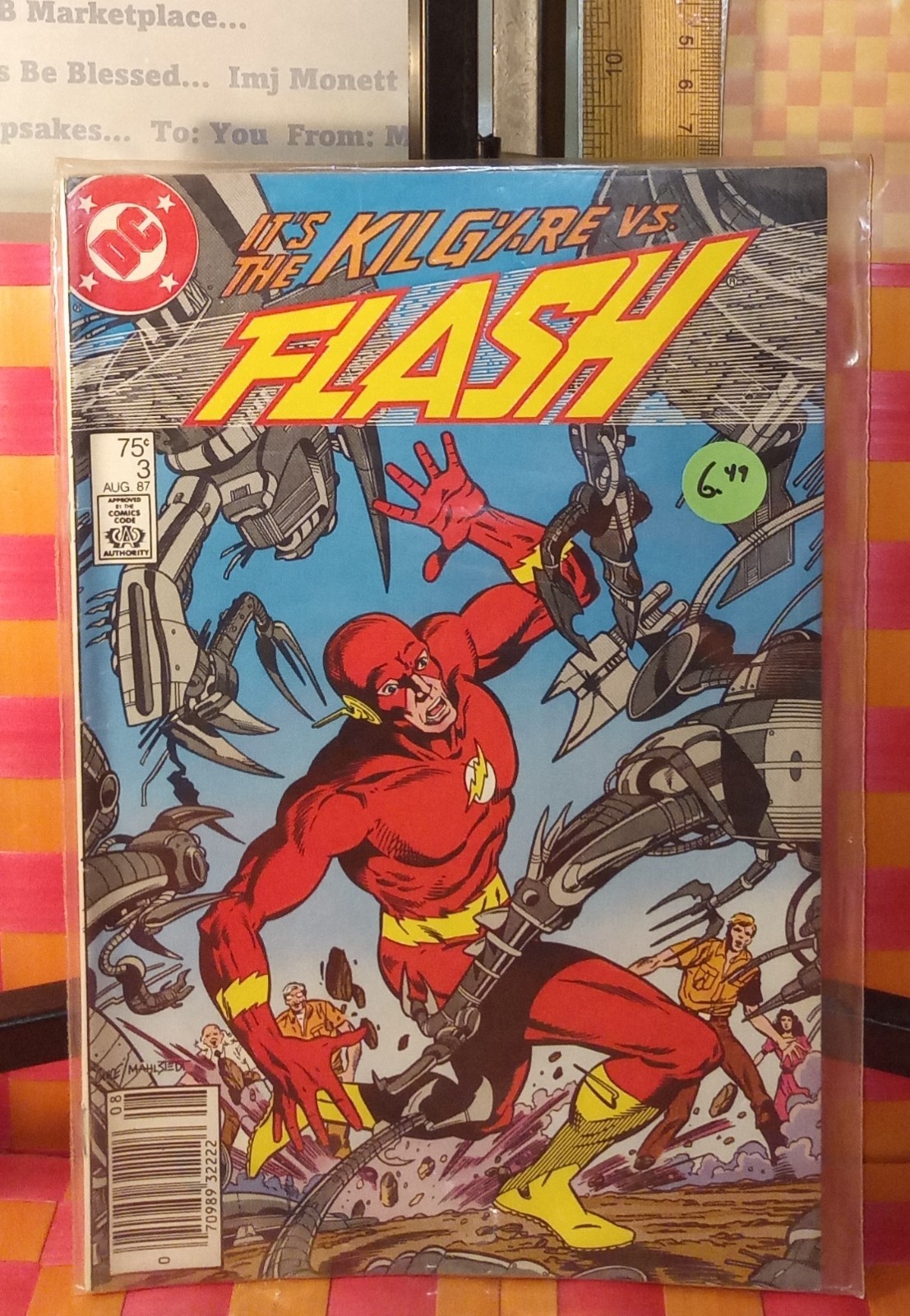 Comic book, Flash, the Kilg%re vs. Flash, #3 Aug 1987 vtg. By DC Comics
