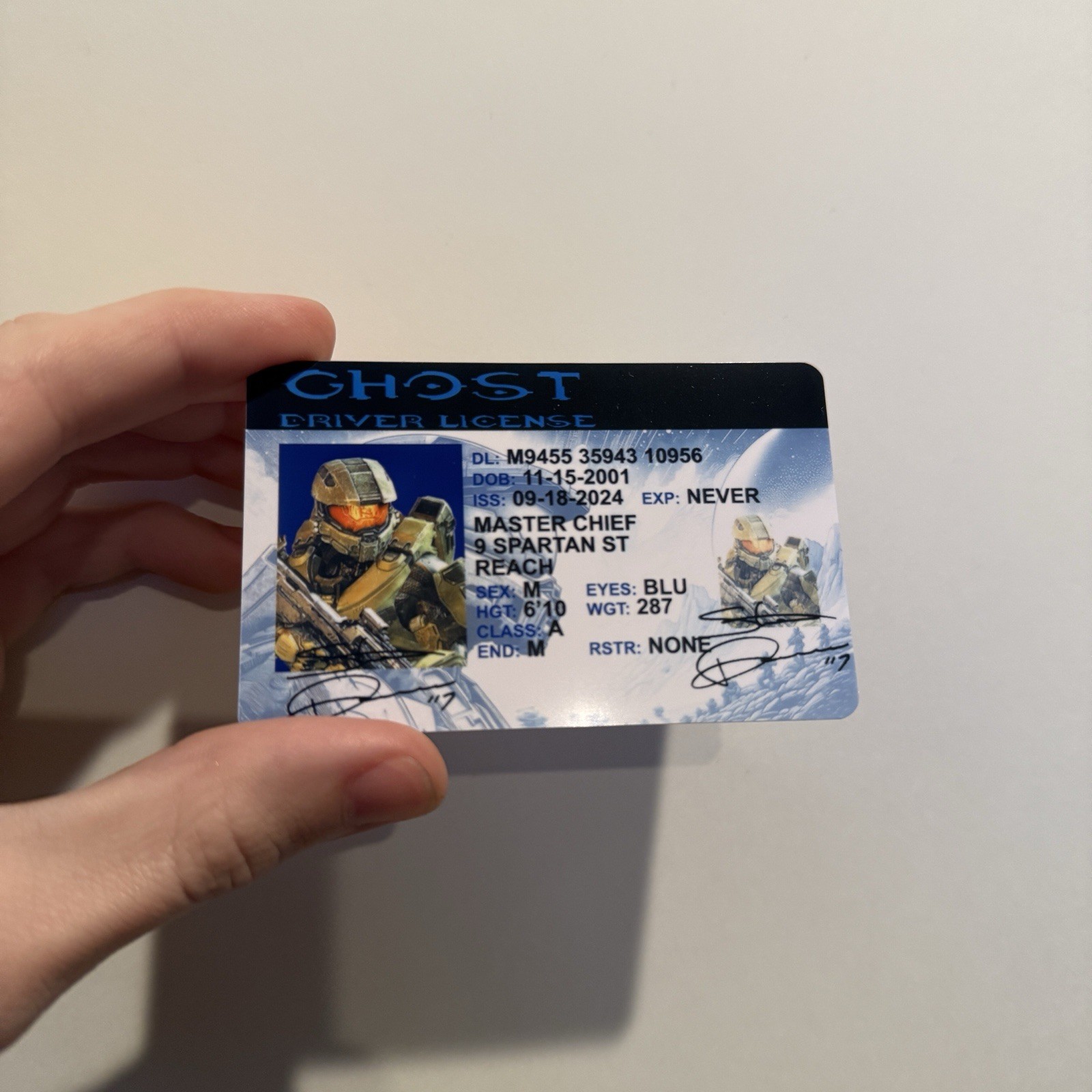 Inspired by  Halo Master Chief Driver License