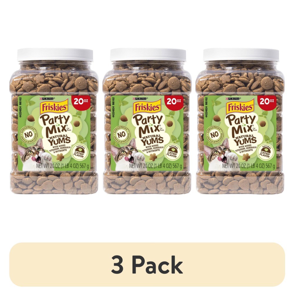Natural Catnip Flavor Yums Treats for Cats, 3 Pack, 20 oz Canister