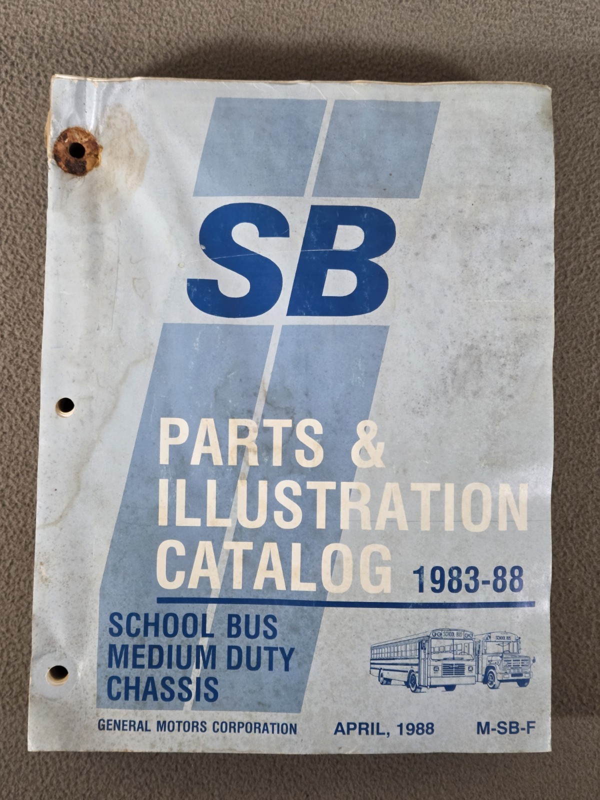 GM 1983-88 School Bus Medium Duty Chassis Parts Catalog # M-SB-F