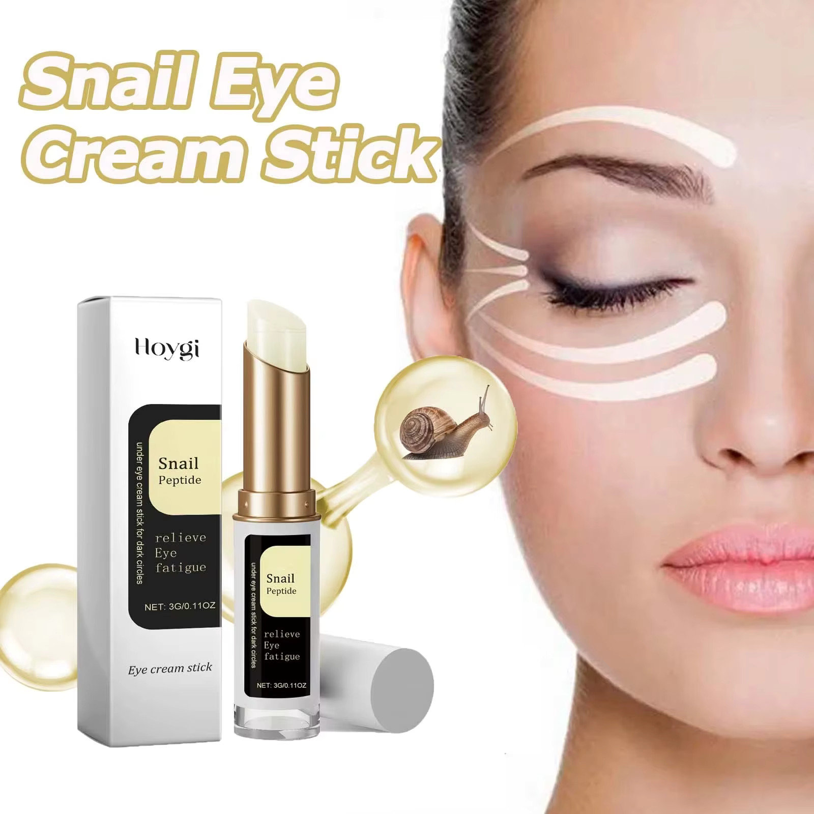 Snail Eye Cream Stick Collagen Fade Fine Lines Wrinkle Lightening Dark Circles F