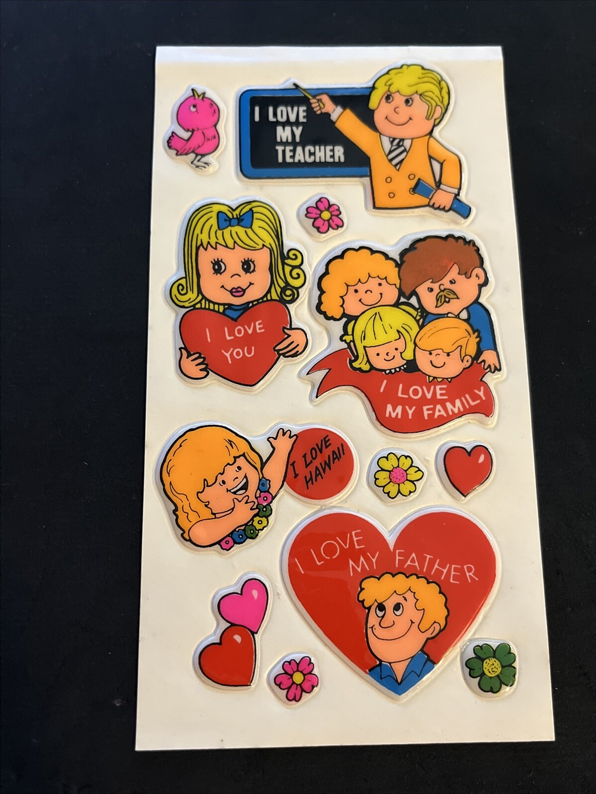 Vintage 80’s Puffy Sticker Sheet - VALENTINE’S  - Rare & HTF