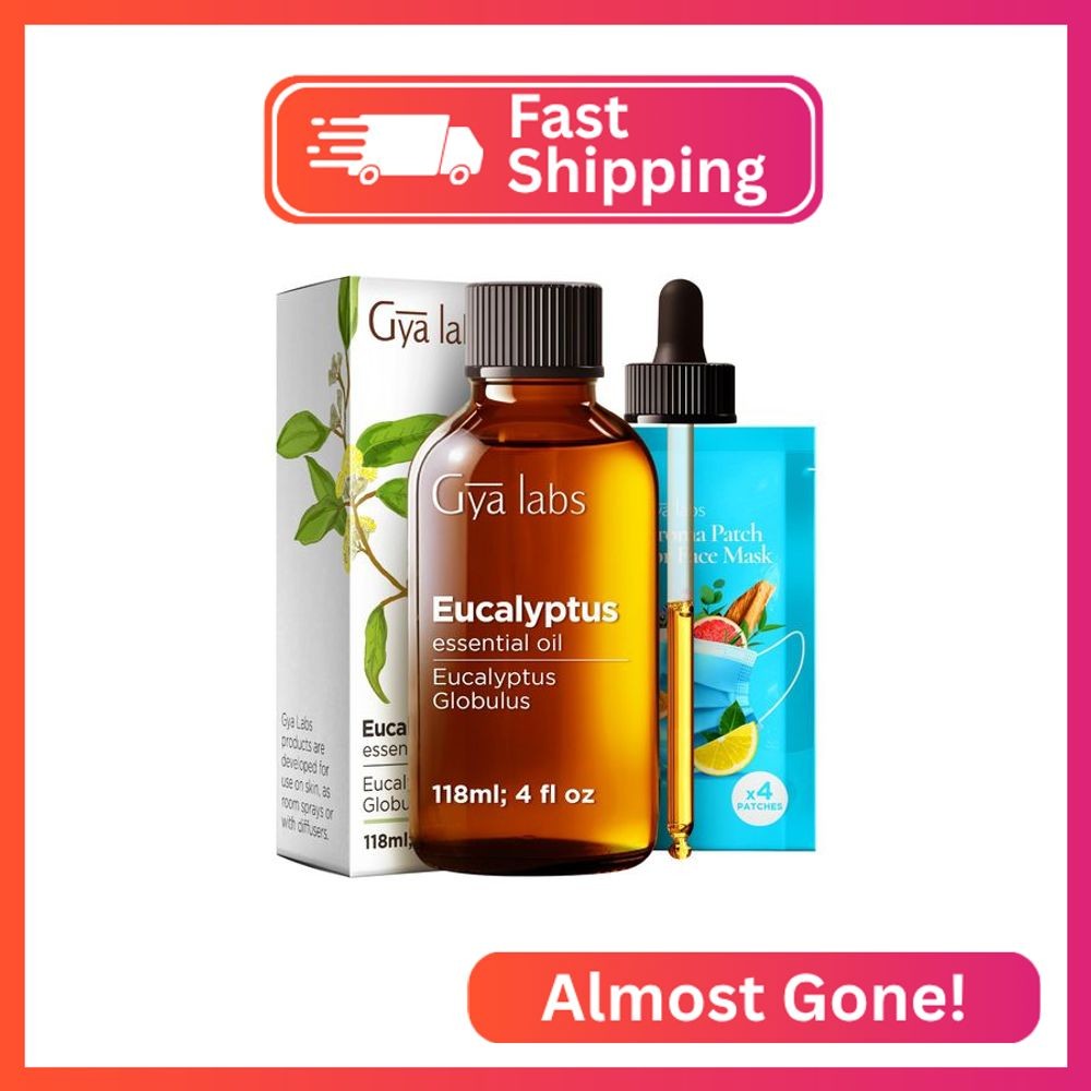 Gya Labs Eucalyptus Essential Oil - 4 Fl Oz - for Hair, Skin, Diffuser, Aromathe